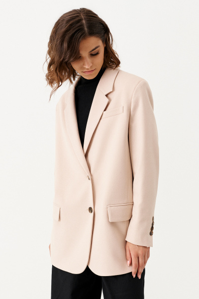 Бежевый жакет в мужском стиле с пуговицами Панда 160630w бежевый - фото 3