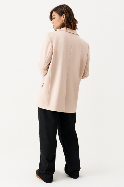 Бежевый жакет в мужском стиле с пуговицами Панда 160630w бежевый - фото 5