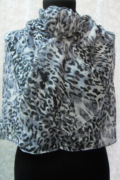 Длинный демисезонный шарф мультиколор в серых тонах OLANTIZ S2-2 - фото 1