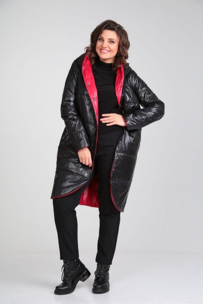 Пальто Диомант 1928 черный-красный - фото 2