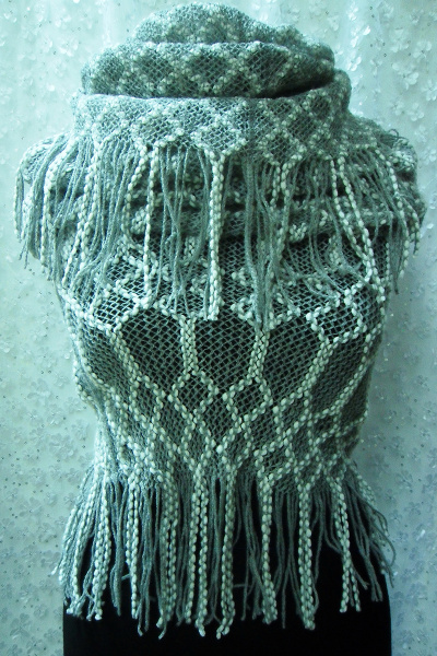 Шарф круглый год из вязаного текстиля серый OLANTIZ S1-6 - фото 1