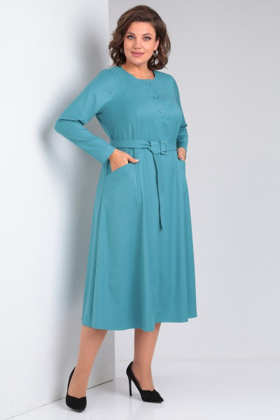 Приталенное платье с карманами и застежкой на пуговицы Your size 2211 - фото 3