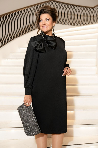 Платье с декоративным бантом и свободным силуэтом Vittoria Queen 20163 - фото 1