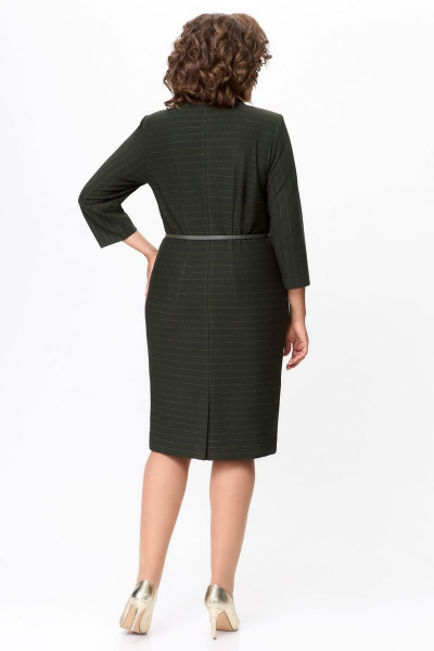 Длинное платье из ткани и текстиля зеленого цвета DaLi 4554А хаки - фото 4