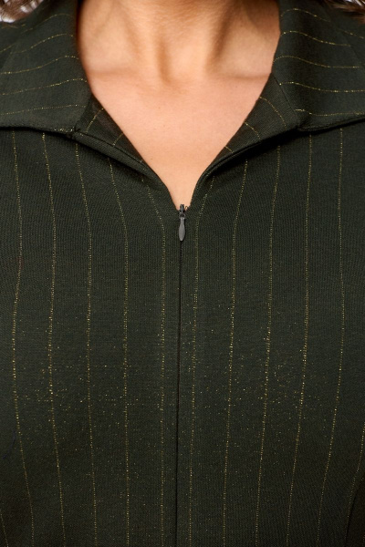 Длинное платье из ткани и текстиля зеленого цвета DaLi 4554А хаки - фото 2