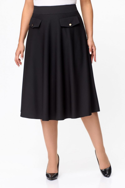 Юбка черная длиной 76 см на каждый день DaLi 3565.1 чёрная - фото 1