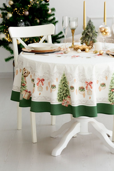 Круглая скатерть 170 см с елочным узором Listelle 512706 - фото 1