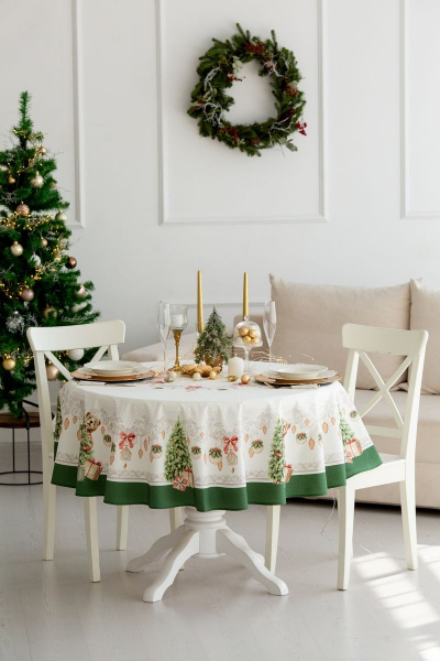 Круглая скатерть 170 см с елочным узором Listelle 512706 - фото 3