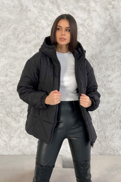 Куртка демисезонная стеганая с капюшоном и молнией Allma Sc-03 черный - фото 1