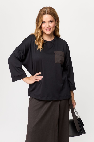 Блуза, брюки Michel chic 1362 шоколад-черный - фото 8