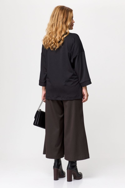 Блуза, брюки Michel chic 1362 шоколад-черный - фото 7