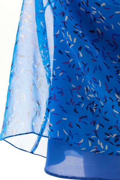 Круглогодичное синее платье из шифона с кокетками Golden Valley 4958 синий - фото 4