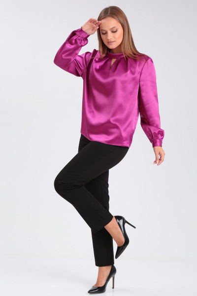 Демисезонная блузка с капелькой и складками Angelina & Сompany 906 - фото 6