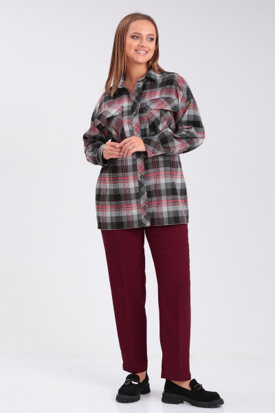 Комплект блузка и брюки из текстиля для повседневного стиля Angelina & Сompany 908 - фото 6