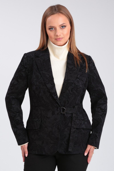 Жакет полуприталенный с плечевыми накладками и лацканами Angelina & Сompany 909 - фото 3