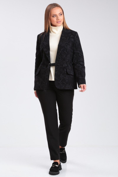 Жакет полуприталенный с плечевыми накладками и лацканами Angelina & Сompany 909 - фото 6