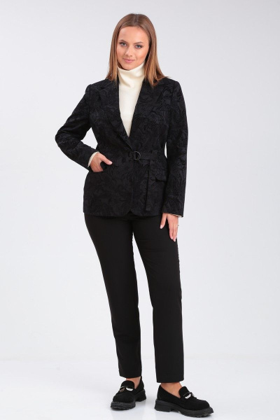 Жакет полуприталенный с плечевыми накладками и лацканами Angelina & Сompany 909 - фото 5