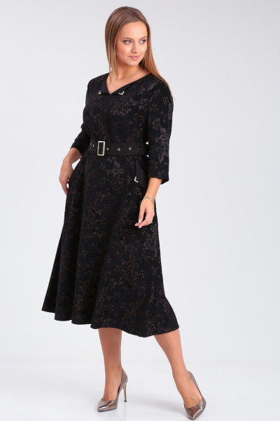 Платье прямого силуэта с длинным рукавом и поясом Angelina & Сompany 911 - фото 7