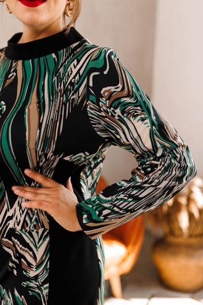 Платье полу прилегающего силуэта с отделочной тканью Romanovich Style 1-2585 мультиколор - фото 8