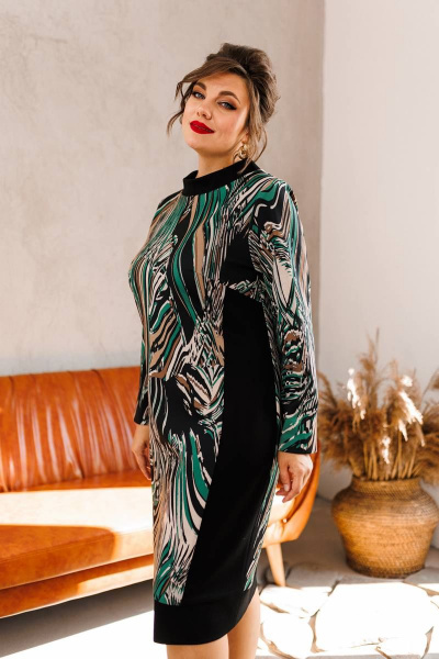 Платье полу прилегающего силуэта с отделочной тканью Romanovich Style 1-2585 мультиколор - фото 5