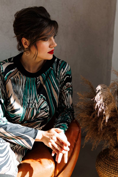 Платье полу прилегающего силуэта с отделочной тканью Romanovich Style 1-2585 мультиколор - фото 9