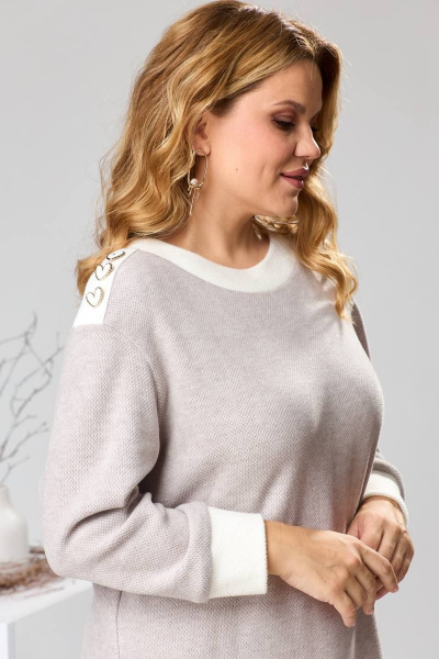 Платье из трикотажа с деталями погона Romanovich Style 1-2593 серый - фото 9