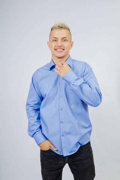 Рубашка Nadex 01-062913/204-23_170-176 голубая_пудра - фото 2