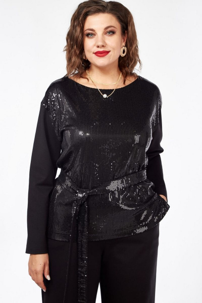 Нарядный джемпер с пайетками и разрезами по бокам INVITE 1059 - фото 3