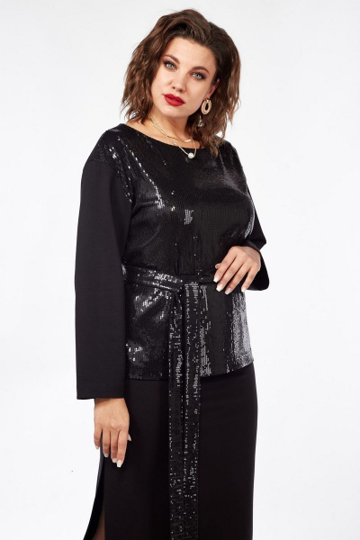 Нарядный джемпер с пайетками и разрезами по бокам INVITE 1059 - фото 1