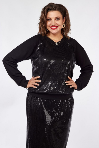 Вечерний джемпер с пайетками и V-образным вырезом INVITE 1060 - фото 5