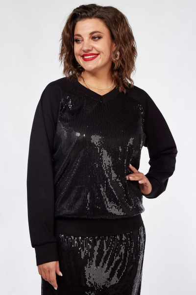 Вечерний джемпер с пайетками и V-образным вырезом INVITE 1060 - фото 1