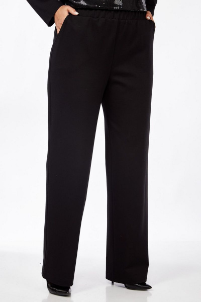 Нарядные брюки из трикотажа с высокой посадкой и наклонными карманами INVITE 2034 - фото 3