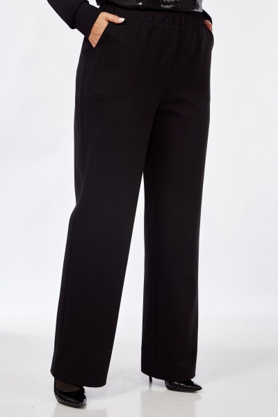 Нарядные брюки из трикотажа с высокой посадкой и наклонными карманами INVITE 2034 - фото 2