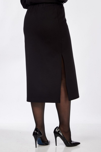 Длинная трикотажная юбка с разрезом и резинкой на поясе INVITE 3013 - фото 4