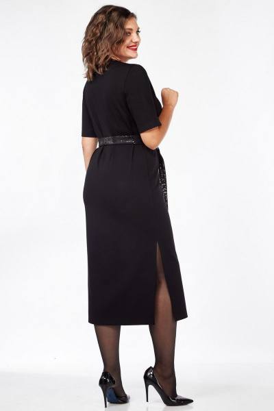 Платье женское приталенное из трикотажа с разрезом INVITE 4058 - фото 3