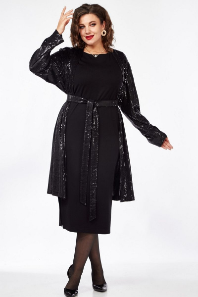 Платье женское приталенное из трикотажа с разрезом INVITE 4058 - фото 4