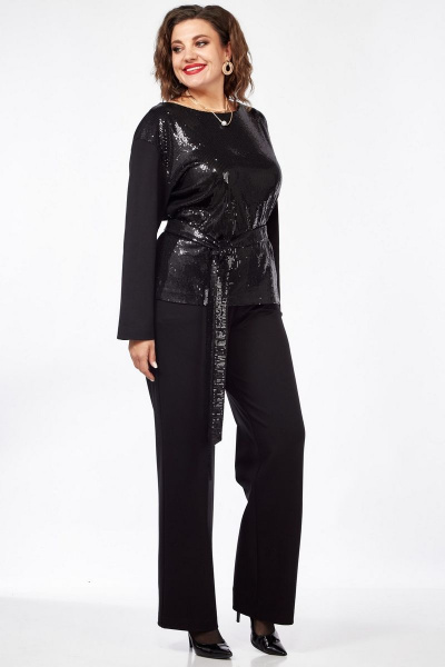 Костюм из джемпера и брюк с пайетками и разрезами INVITE 6040 - фото 3