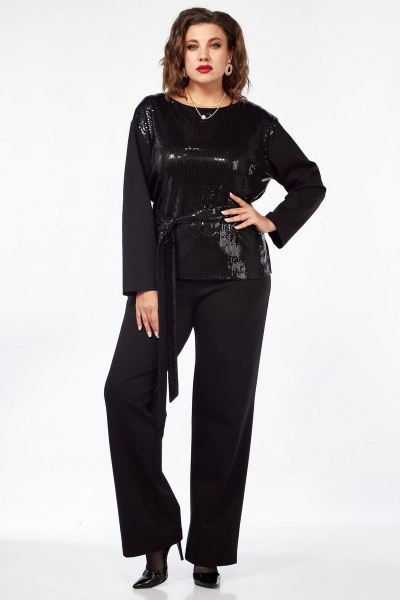 Костюм из джемпера и брюк с пайетками и разрезами INVITE 6040 - фото 2