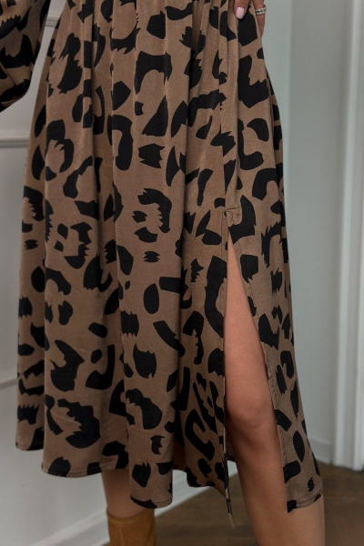 Демисезонное платье из японского шелка с блеском Pavlova 150 принт"пятнышки" - фото 10