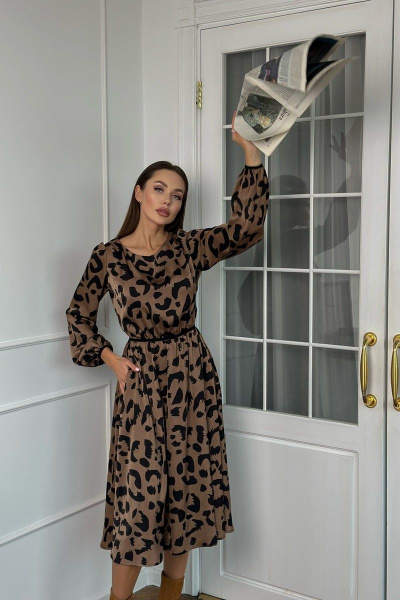 Демисезонное платье из японского шелка с блеском Pavlova 150 принт"пятнышки" - фото 7