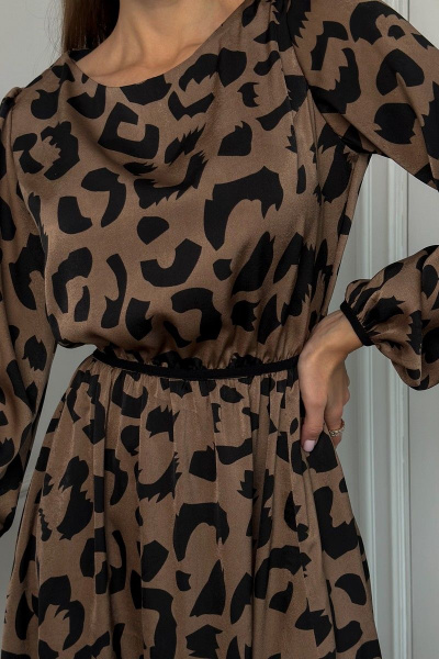 Демисезонное платье из японского шелка с блеском Pavlova 150 принт"пятнышки" - фото 5