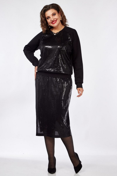 Костюм юбка и джемпер с пайетками нарядный INVITE 6042 - фото 1