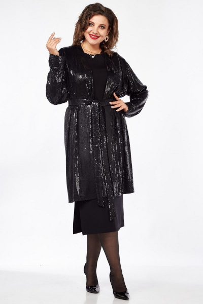 Костюм кардиган и платье из трикотажа с пайетками INVITE 6044 - фото 2