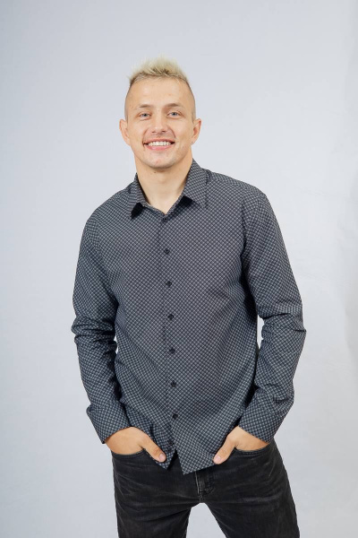 Рубашка Nadex 01-047411/501-23_182-188 черно-серый - фото 1