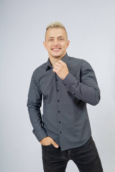 Рубашка Nadex 01-047411/501-23_182-188 черно-серый - фото 5