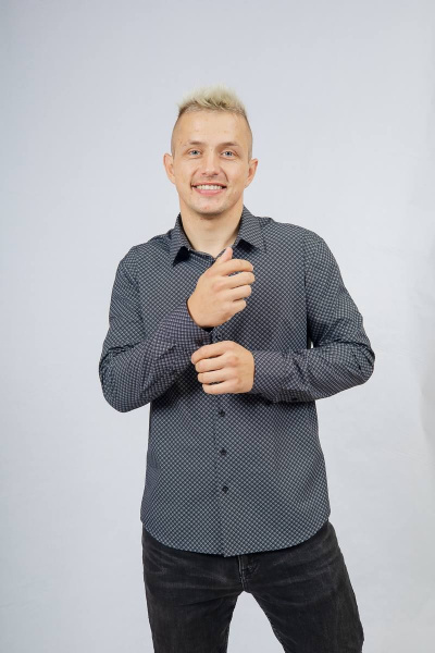 Рубашка Nadex 01-047411/501-23_182-188 черно-серый - фото 4