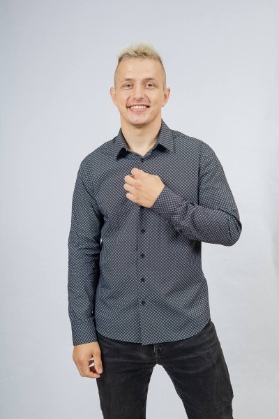 Рубашка Nadex 01-047411/501-23_182-188 черно-серый - фото 3