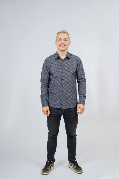 Рубашка Nadex 01-047411/501-23_182-188 черно-серый - фото 2