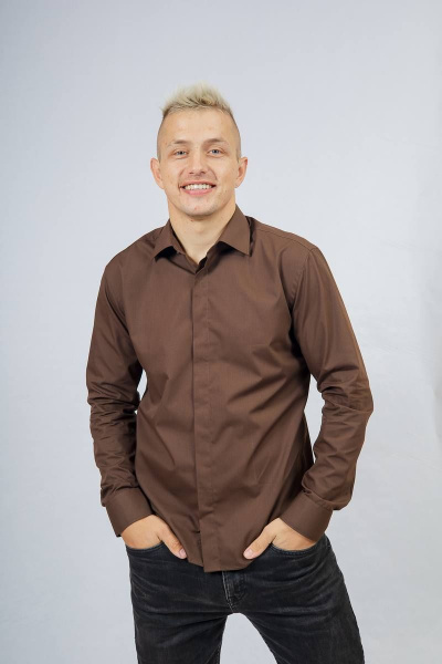 Рубашка Nadex 01-031011/204-23_170-176 темно-коричневый - фото 6