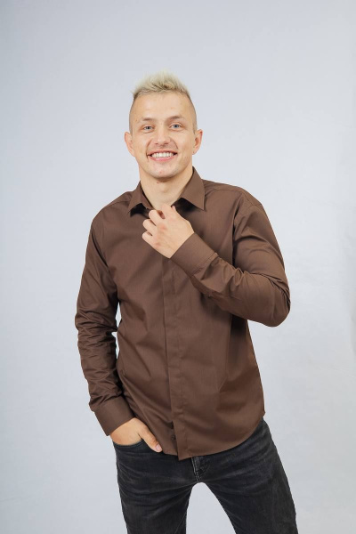 Рубашка Nadex 01-031011/204-23_170-176 темно-коричневый - фото 5